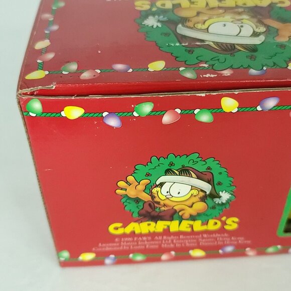 Garfield Collectible Coffee Mug Cup Hang On For Xmas Ornament Set Vintage 1996 - Picture 7 of 7